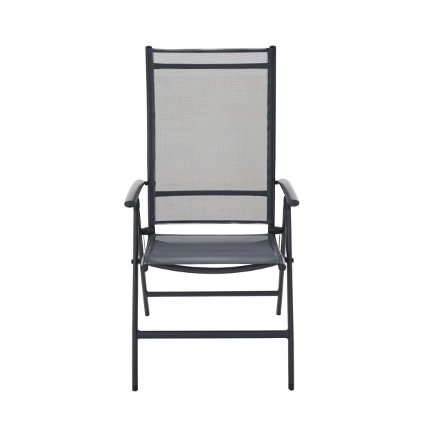 KOVINSKI STOL KIMA ALU TEKSTILEN 1X1 TEMNO SIV