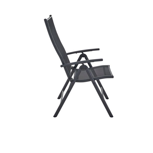 KOVINSKI STOL KIMA ALU TEKSTILEN 1X1 TEMNO SIV