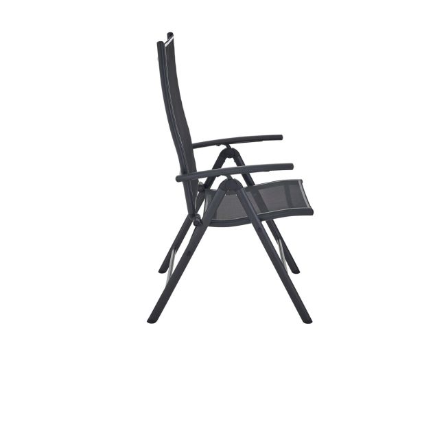 KOVINSKI STOL KIMA ALU TEKSTILEN 1X1 TEMNO SIV