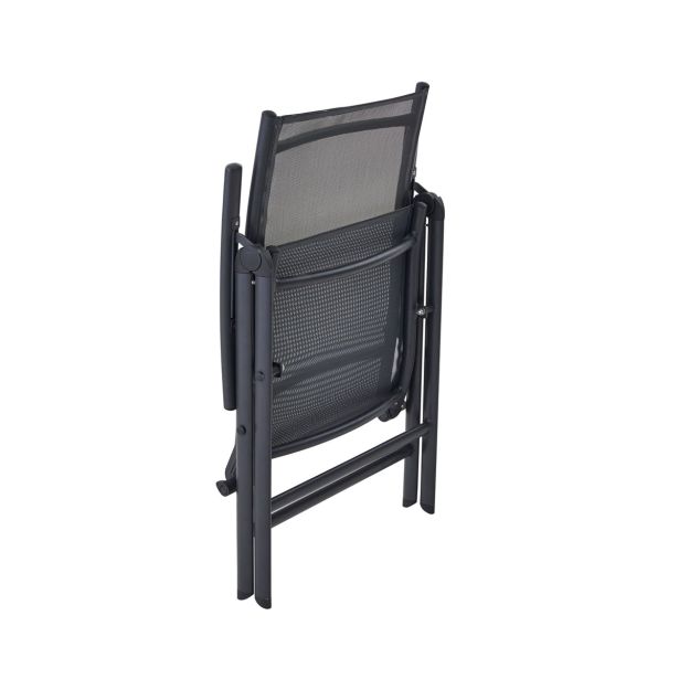 KOVINSKI STOL KIMA ALU TEKSTILEN 1X1 TEMNO SIV