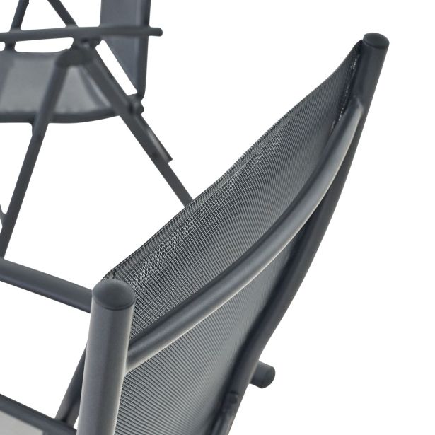 KOVINSKI STOL KIMA ALU TEKSTILEN 1X1 TEMNO SIV