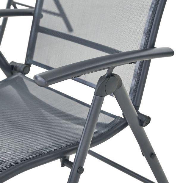 KOVINSKI STOL KIMA ALU TEKSTILEN 1X1 TEMNO SIV