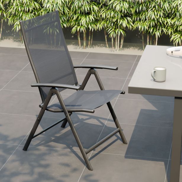 KOVINSKI STOL KIMA ALU TEKSTILEN 1X1 TEMNO SIV