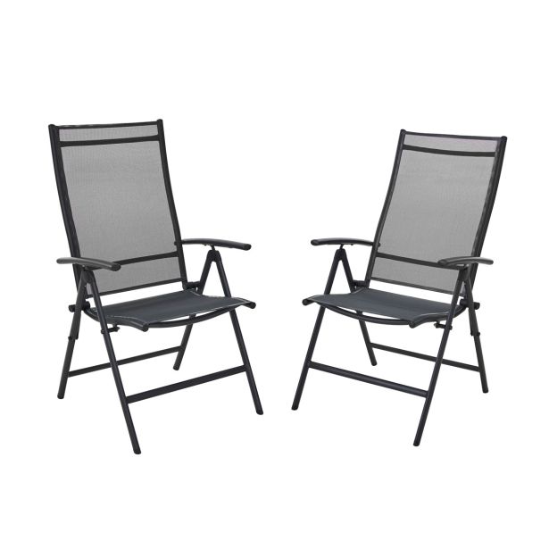 KOVINSKI STOL KIMA ALU TEKSTILEN 1X1 TEMNO SIV