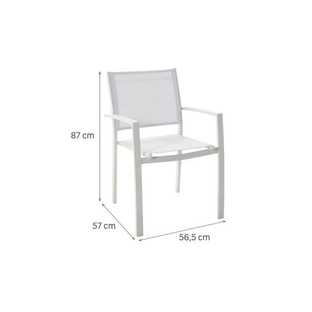 KOVINSKI STOL NATERIAL LYRA BEL, 2X2