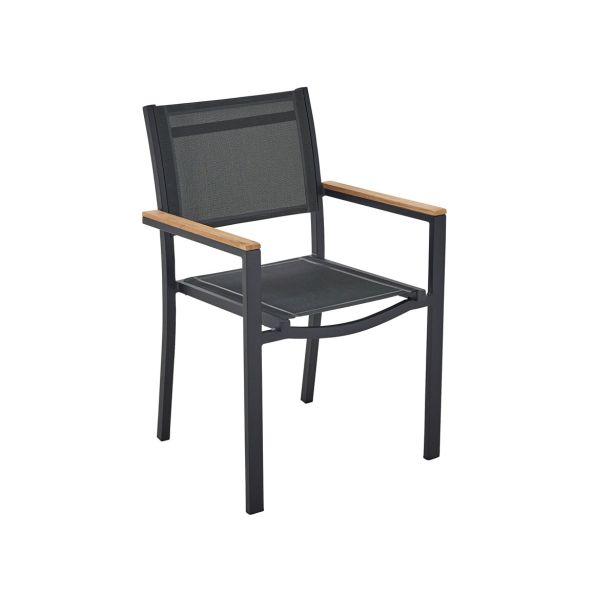 KOVINSKI STOL NATERIAL PERSEA ALU TEKSTILEN 2X1 TEMNO SIV