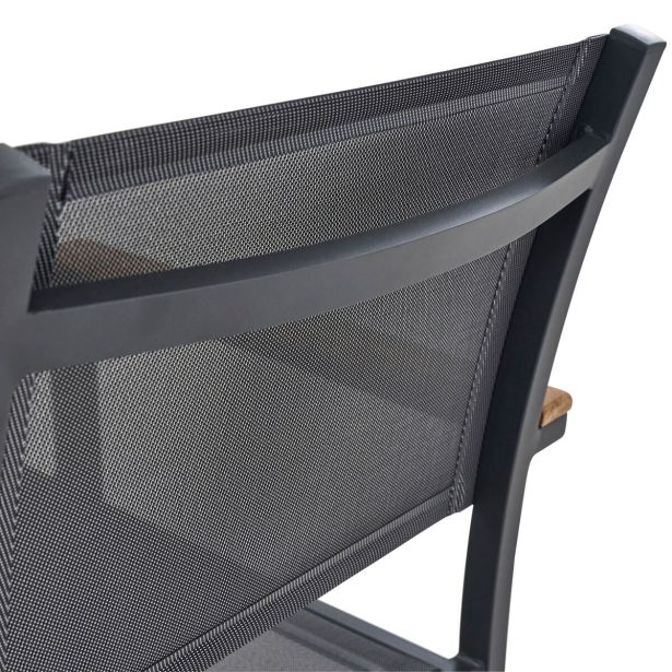KOVINSKI STOL NATERIAL PERSEA ALU TEKSTILEN 2X1 TEMNO SIV