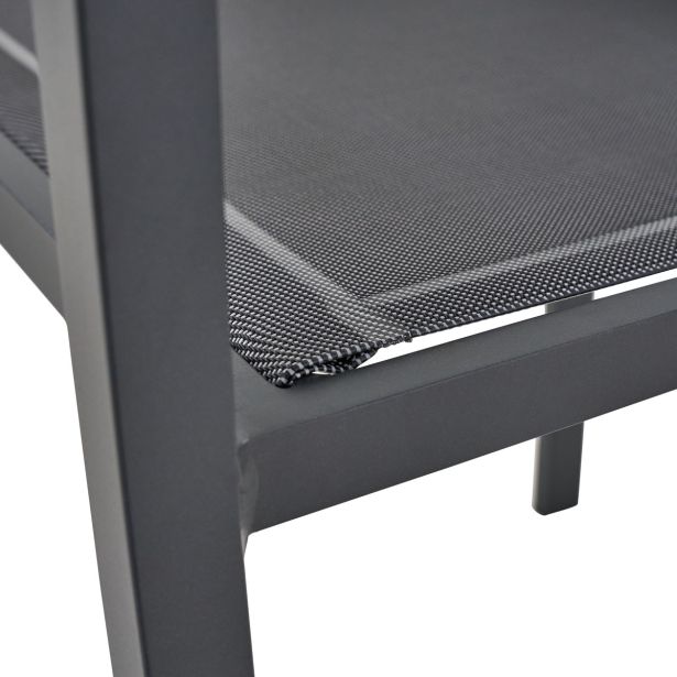 KOVINSKI STOL NATERIAL PERSEA ALU TEKSTILEN 2X1 TEMNO SIV