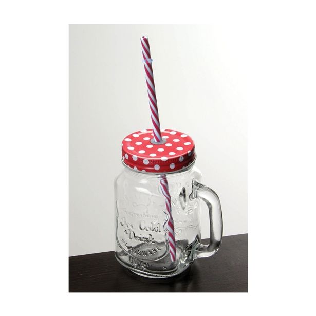 KOZAREC ZA DRUGE PIJAČE 400 ML S POKROVOM IN SLAMICO PIKE