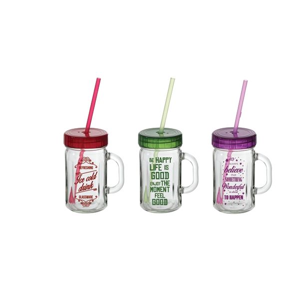 KOZAREC ZA DRUGE PIJAČE HEREVIN 400 ML S POKROVOM IN SLAMICO RAZLIČNE BARVE