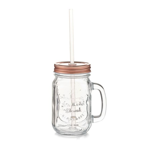 KOZAREC ZA DRUGE PIJAČE ZELLER PRESENT 420 ML S SLAMICO IN POKROVOM