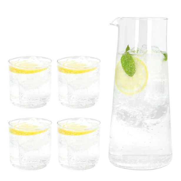 KOZAREC ZA VODO/SOK TOGNANA 4 DELNI SET KOZARCEV 330 ML +VRČ 1.5 LIT LYRA