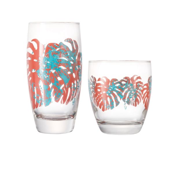 KOZAREC ZA VODO/SOK STEKLARNA HRASTNIK AMANTEA PINK MONSTERA 35 CL 3/1