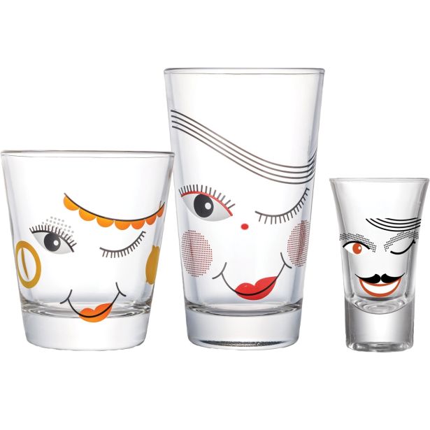 KOZAREC ZA ŽGANJE STEKLARNA HRASTNIK 6 CL SPIRIT HAPPY Z DEKORJEM