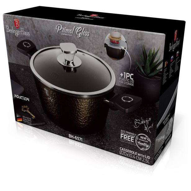 KOZICA S STEKLENIM POKROVOM  2.2. L, 20 CM, PRIMAL GLOSS COLLECTION