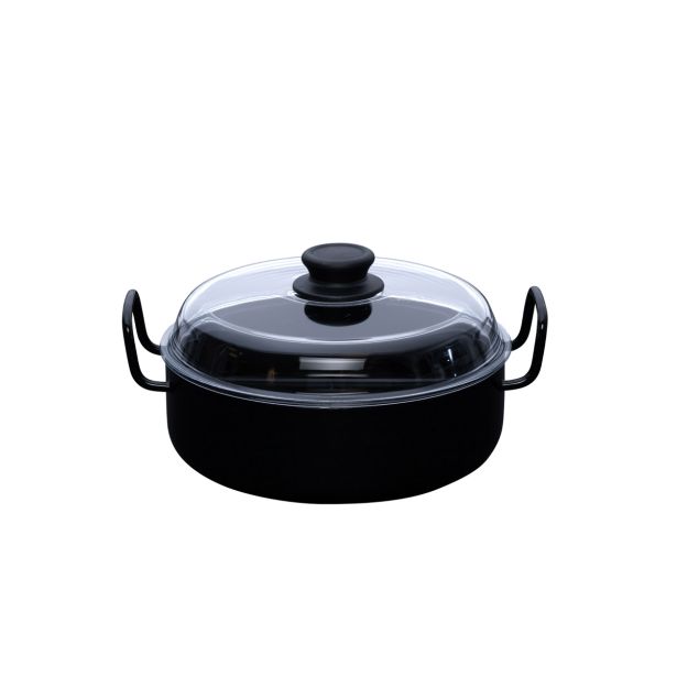 LONEC / KOZICA RIESS KOZICA 24CM S STEKL POKR EMAJL ČRNA