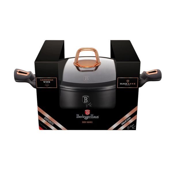 KOZICA BERLINGER HAUS 24 CM BLACK ROSE S STEKLENIM POKROVOM