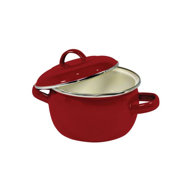 LONEC / KOZICA ENAMELIE KOZICA 0.58 L 12 CM S POKROVOM RUBINO