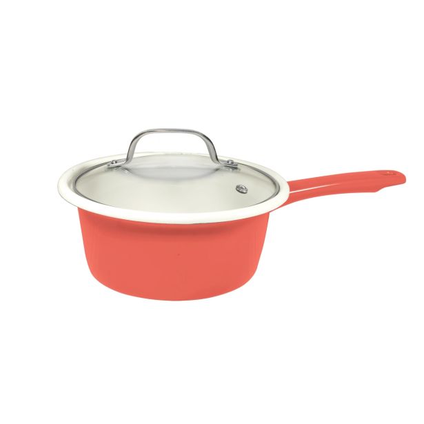 LONEC / KOZICA ENAMELIE KOZICA 1.4 L 16 CM ZOJA ROČAJ, S POKROVOM