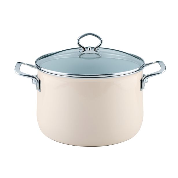 LONEC / KOZICA RIESS KOZICA 6.5 L 24CM VISOKA S STEKL. POKROVOM AVORIO