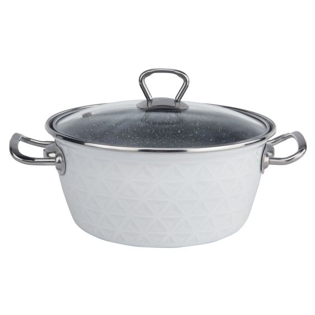 KOZICA SVENS' 20 CM 3 L BELA 3D S STEKLENIM POKROVOM