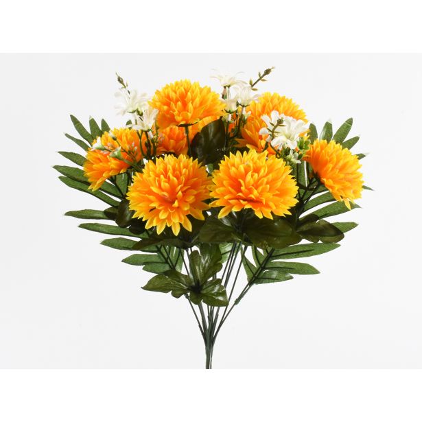 UMETNO CVETJE KRIZANTEMA ŠOPEK X12 RUMENA