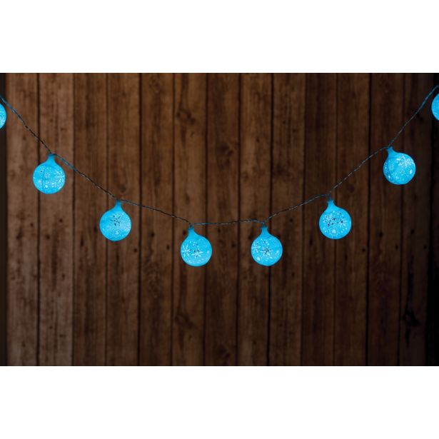 LUČKE MQ KROGLE S SNEŽINKAMI 5.5 CM BELE BARVE