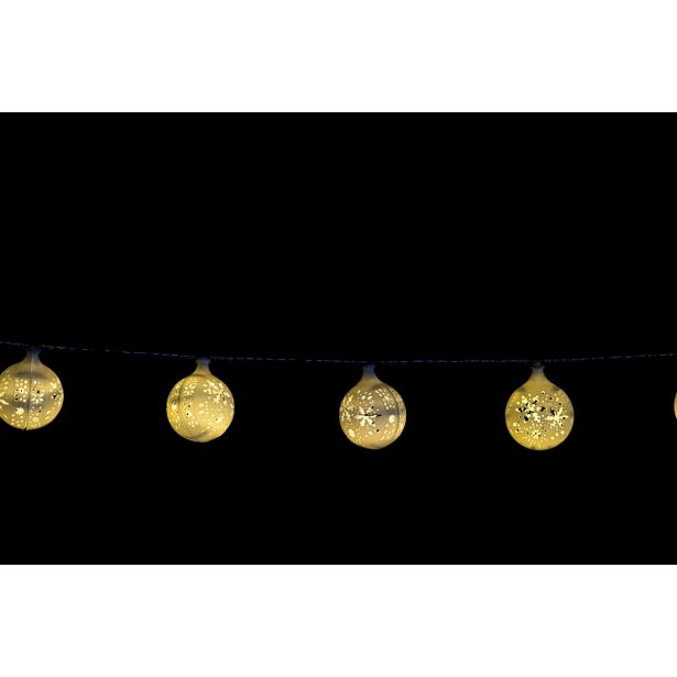 LUČKE MQ KROGLE S SNEŽINKAMI 5.5 CM BELE BARVE