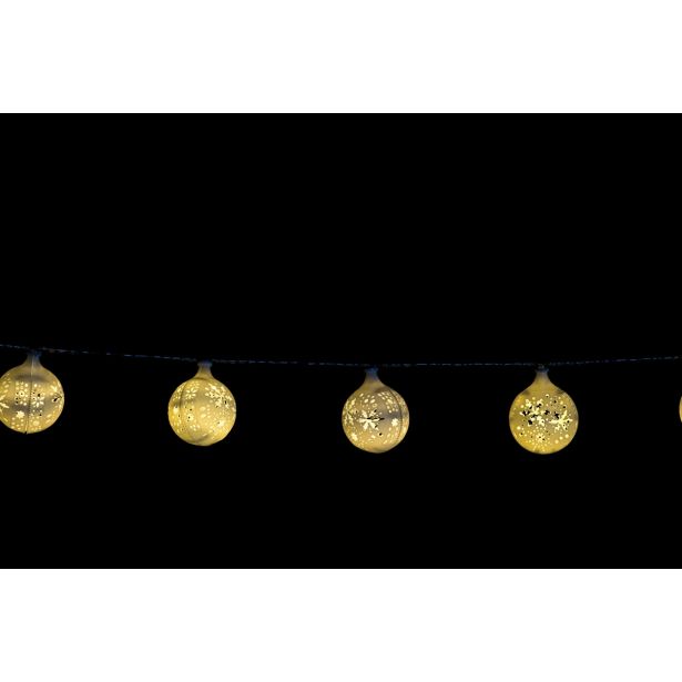 LUČKE MQ KROGLE S SNEŽINKAMI 5.5 CM BELE BARVE