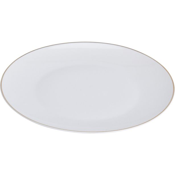 PLITVI KROŽNIK EH 27 CM BEL Z ZLATO OBROBO