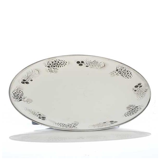 DEKORACIJA GLOSSTYLE KROŽNIK FI 33 BELI S STORŽI IZ UMETNE MASE