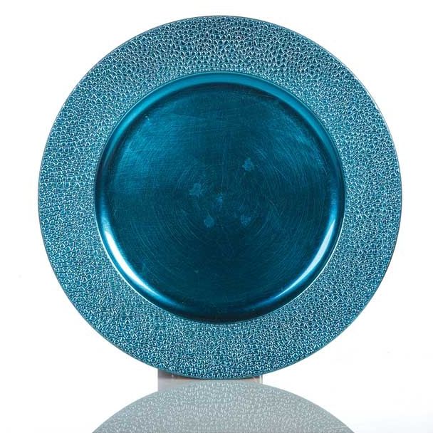 DEKORACIJA GLOSSTYLE KROŽNIK FI 33 MODRI DEKORATIVNI UMETNA MASA