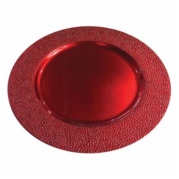 DEKORACIJA GLOSSTYLE KROŽNIK FI 33 RDEČI DEKORATIVNI UMETNA MASA