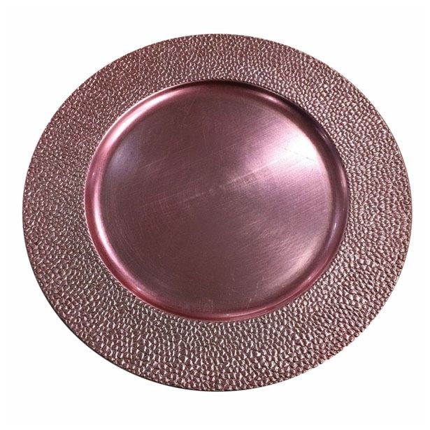 DEKORACIJA GLOSSTYLE KROŽNIK FI 33 ROZA DEKORATIVNI UMETNA MASA