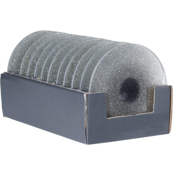 KROŽNIK/PODSTAVEK SREBRNE BARVE Z BLEŠČICAMI, PREMER 20 CM