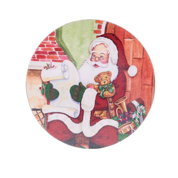 DEKORACIJA GLOSSTYLE KROŽNIK PRINT FI 33 CM UMETNA MASA Z BOŽIČKOM