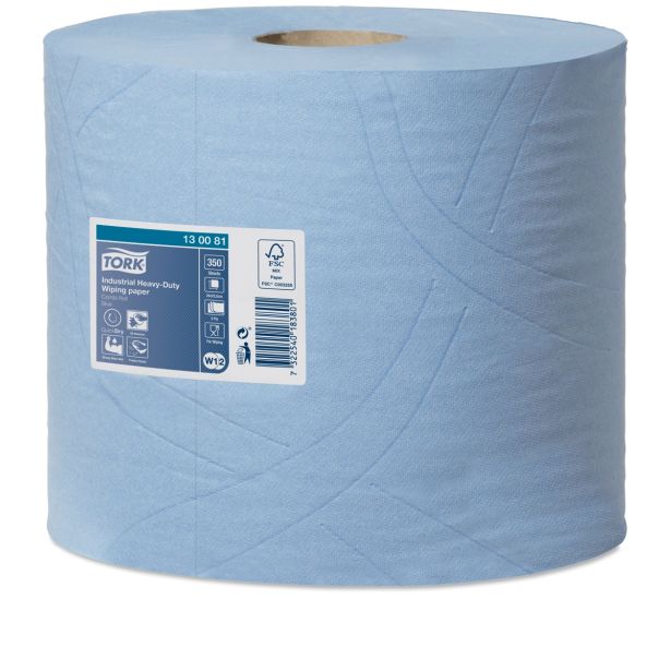  INDUSTRIJSKE BRISAČE ZA DELAVNICO TORK MAX MODRE 3-SLOJNE 350LIST, 119 M, 2 ROL/PAK