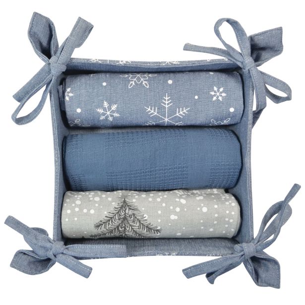 KUHINJSKA KRPA SIRETESSILE 25X25 CM V KOŠARI 4/1 WINTER LAND