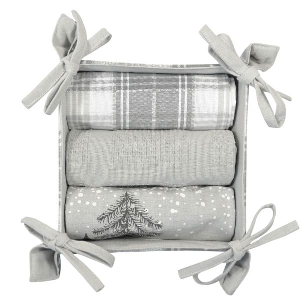 KUHINJSKA KRPA SIRETESSILE 25X25 CM V KOŠARI 4/1 WINTER LAND