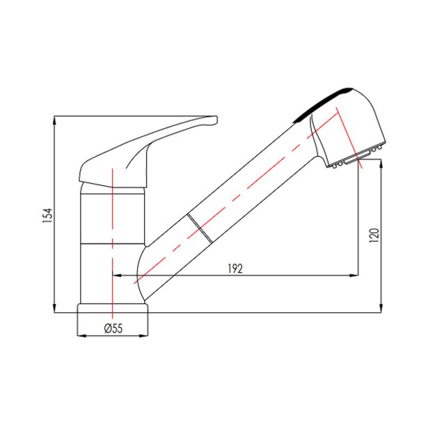KUHINJSKA PIPA BLITZ K 612 POMIVALNO KORITO IZVLEČNA
