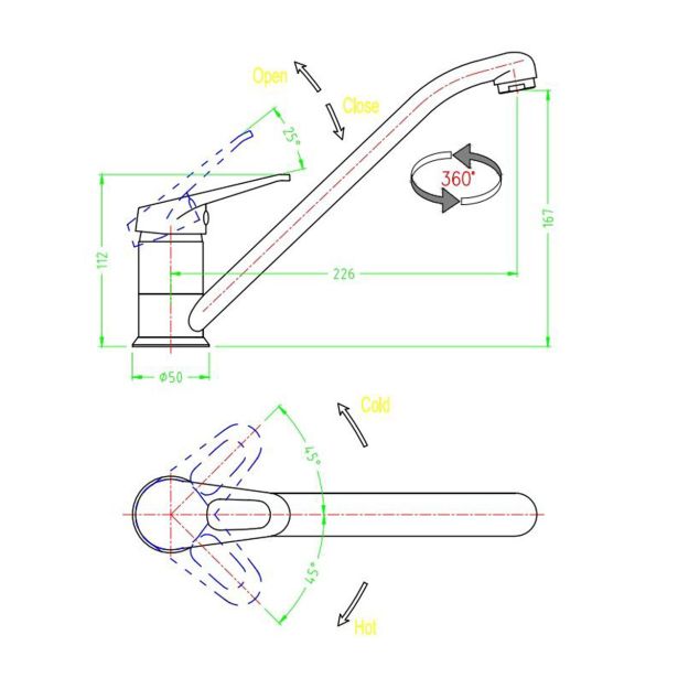KUHINJSKA PIPA BLITZ K 9605 POMIVALNO KORITO