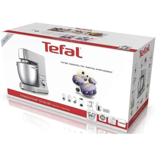 KUHINJSKI ROBOT TEFAL MASTERCHEF GRANDE, QB813D38, 1500 W, 3 SLAŠČIČARSKI PRIPOMOČKI, VOLUMEN 6,7 L, 3 VKLJUČENI NASTAVKI