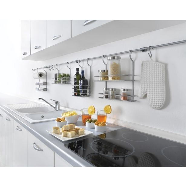 KUHINJSKO POLIČNO STOJALO METALTEX 20X12X38 CM CITY POLICA ENOJNA Z VIŠJO OGRADO