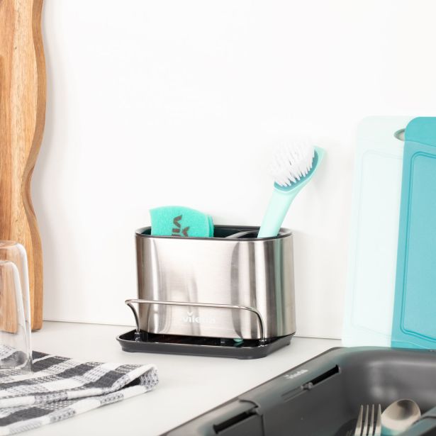 KUHINJSKO POLIČNO STOJALO ORGANIZATOR Z ODCEJALNIKOM VILEDA