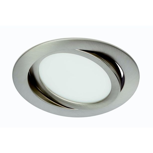 LED PANEL FLAT-IN 9W NW FI 140MM, NIKEL MAT, GIB.