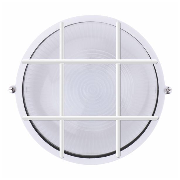 OKROGLA LED LADIJSKA SVETILKA 12W LED DL V BELI BARVI S KOVINSKO MREŽO