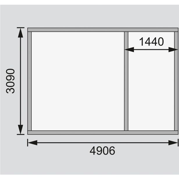 LESENA VRTNA HIŠKA KARIBU LAGOR 2 492X273X312 LES 38MM