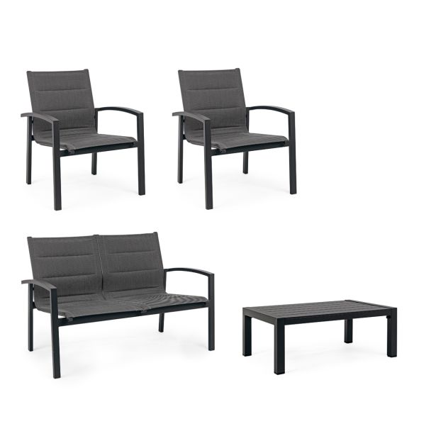 KOVINSKA VRTNA GARNITURA BIZZOTTO LAIKEN, ČRNA