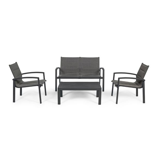 KOVINSKA VRTNA GARNITURA BIZZOTTO LAIKEN, ČRNA