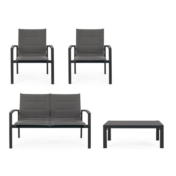 KOVINSKA VRTNA GARNITURA BIZZOTTO LAIKEN, ČRNA